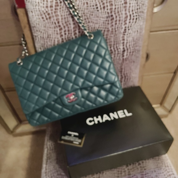 CHANEL - Double Flap Bag Quilted - Lambskin Maxi - Est Retail $10,000 - Picture 12 of 15